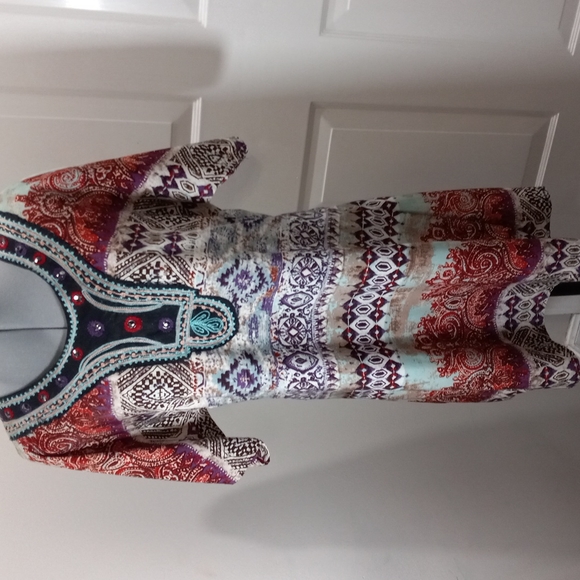 Tanzara Sz Med Dress Indian/Pakistan Inspired, multi Pattern - Picture 2 of 6